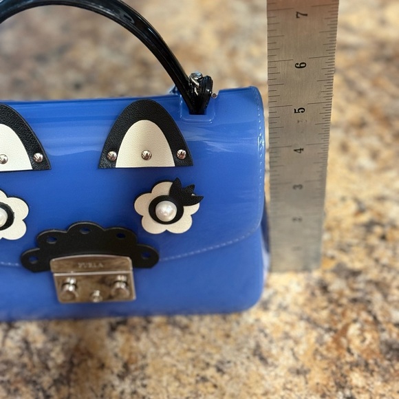 NWT Furla Candy Metropolis Mini Cross Body Bag Sea Blue With Handle See Details - Picture 9 of 13